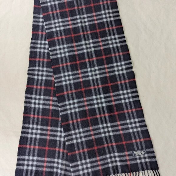 Used Burberry's Scarf Blue – Unisex Lambswool Check – Luxury Warm Winter Fashion - Picture 3 of 7